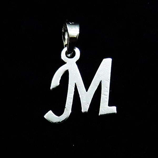  Кулон из стерлингового серебра 925 пробы с инициалом M унисекс - Изображение 1 из 2