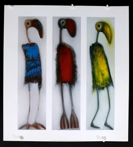 Janet Waring - A Trio of Odd Birds - 1999 - Offset Poster- by Modernart Editions - Picture 1 of 7