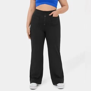 Halara High Waisted Button Multiple Pockets Straight Leg Casual Pants - Picture 1 of 6