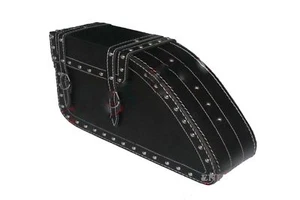 New Left Faux Leather Studded Pannier Luggage Carrier With Fitting AEs - Picture 1 of 5