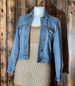Vintage 915 Denim Jacket Girls 12 -13 Years Blue Cropped Pockets 152-156 cm - Picture 1 of 10