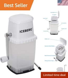Iceberg Ice Crusher with Stainless Steel Blades and Suction Base, Manual Hand... - Picture 1 of 6