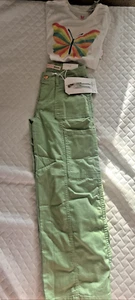 NET Girls Size 10 Wide Leg Cargo Pant w/butterfly T/ Shirt - Picture 1 of 5