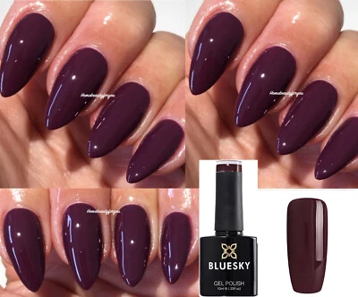 BLUESKY GEL NAIL POLISH DARK RED BROWN MAHOGANY FW07 NAIL UV LED SOAK OFF