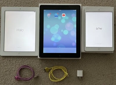 Lot Of 3 Apple iPads 2 3rd Gen 16gb WiFi + 1 1st Gen Mini iPad 16 Gb White WiFi - Image 1 of 4