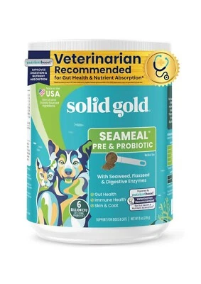 Probióticos para gatos y perros SeaMeal de oro sólido para salud digestiva (8 OZ) Foto 1 de 4