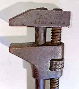 Antigua LLAVE ACME de 9" con mango retorcido ajustable mandíbula plana mono EE. UU. - Imagen 1 de 10