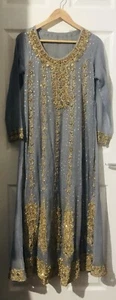 Asian Indian Pakistani Dress Bridal Wedding Party Dress Nikkah Walima Frock - Picture 1 of 20