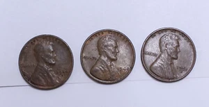 3 US Wheat Penny Lot 1944, 1948, 1951 - Picture 1 of 2