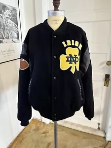 Vintage Chalk Line L Notre Dame Spellout Jacket Stitched - Picture 1 of 9
