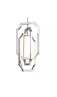 Iluminación colgante de vidrio LED integrada Feiss Audrie, níquel pulido, F2954/6PN Foto 1 de 4