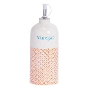 Nicola Spring Ausgießer 800ml für Essig / Olivenöl mit orange-blauem Blumenprint - Bild 1 von 6