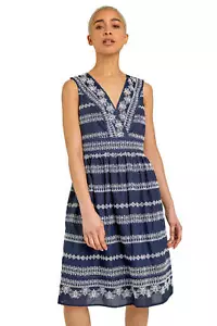 Broderie Detail Fit & Flare Day Dress - Ladies Dusk Fashion Women  - Picture 1 of 24