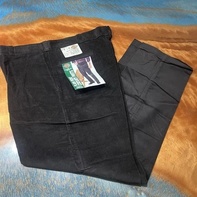 Vintage Dickies Plain Front Dark Brown Corduroy Pants 42x32 nos Made in USA - Image 1 of 4