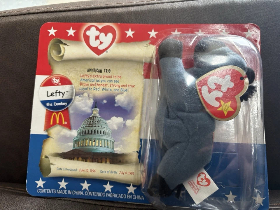 Ty Teenie Beanie Babies Lefty the Donkey McDonalds 1996  Foto 1 de 3