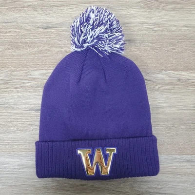 UW Washington Huskies Gorro Adidas Púrpura Puño Pom NCAA Adulto OSFA Foto 1 de 4