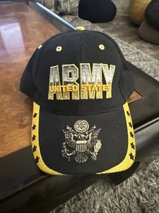 United States Army Vintage Eagle Crest Cap Mütze schwarz gesticktes Logo - Bild 1 von 6