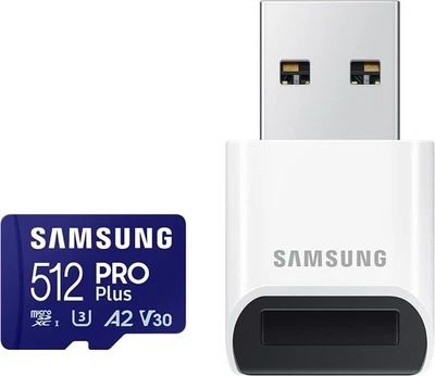 SAMSUNG PRO Plus 512 GB SDXC (2023), Speicherkarte UHS-I U3, Class 10, V30, inkl - Bild 1 von 3