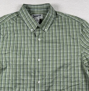 Duluth Trading Hemd Herren Medium grün kariert Kurzarm Knopfleiste Baumwolle - Bild 1 von 7