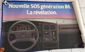 Vintage Affiche Peugeot 505 117 X 78 cm - Foto 1 di 1