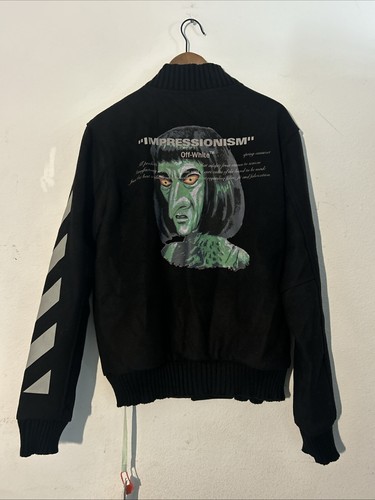 OFF WHITE Rara giacca uomo verde sporco impressionismo varsity taglia small