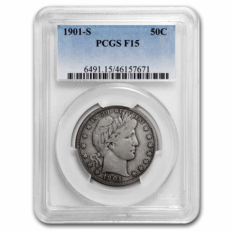 1901-S Barber Half Dollar Fine-15 PCGS - SKU#271440 Cover