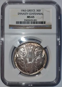 GREECE / 1963 30 Drachmai Centennial - Five Kings - NGC MS 65 !!! - Picture 1 of 2