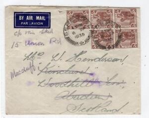 FEDERATED MALAY STATES: 1935 Air Mail cover to Scotland (C32317)