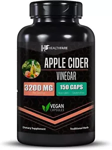 Apple Cider Vinegar 3200mg | 150 Capsules | Maximum Strength | Non-GMO - Picture 1 of 2