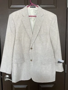David Taylor Blazer Rayon Polyester Leinenmischung Creme Gr. 40R - Bild 1 von 8
