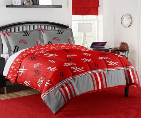 Houston Rockets NBA Rotary Queen Bed in a Bag Set-T837835356 Cover