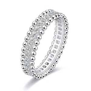 Full ring for women 925 silver plated Moissanite ring in 18K gold - Picture 1 of 22