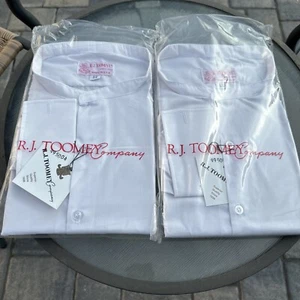 Qty 2 CAMISA CLERICAL RJ TOOMEY BLANCA COLLAR TALLA 20 cuello 33 Mangas Estilo 200 - Imagen 1 de 3