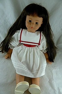 Gotz Puppe Vinyl & Cloth 420/15 Brown Hair & Eyes Doll 19” Gorgeous thick hair - Picture 1 of 10