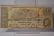 1863 $20 DOLLARS CONFEDERATE STATES AMERICA CONFEDERATE CURRENCY NOTE