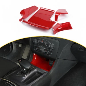 Red Console Gear Shift Storage Box Trim Panel for 11+ Dodge Charger Accessories - Picture 1 of 9