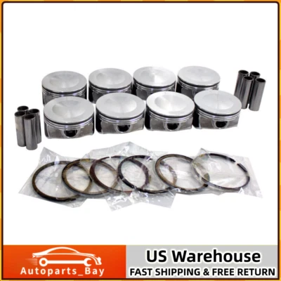 Pistons & Rings Sets Fits for 2003-2008 Dodge Ram Chrysler Jeep 5.7L V8 HEMI OHV - Изображение 1 из 4