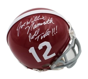 Joe Willie Namath Signed Alabama Crimson Tide VSR4 NCAA Mini Helmet - Roll Tide - Picture 1 of 3