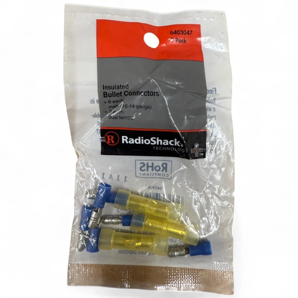 Insulated Crimp-On Pin Connectors 9-Pack #640-3047 by RadioShack - Image 1 of 2