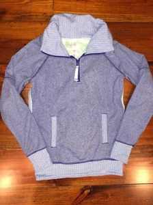 ivivva by Lululemon Size 10, Zip Fleece lined Pullover Sweatshirt Blue - Picture 1 of 12