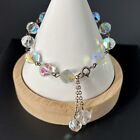 Bracelet glands perles de cristal vintage à facettes AB aurora boréale angle art déco