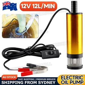 12V Aluminium Diesel Fuel Pump Submersible Transfer Vessel Water Oil Car 38mm AU - Picture 1 of 9