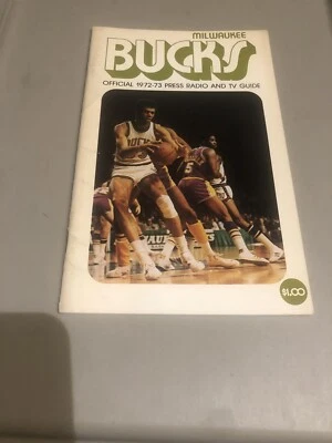 Milwaukee Bucks 1972-73 Guía Oficial de Prensa-Abdul-Jabbar-Oscar Robertson Foto 1 de 4