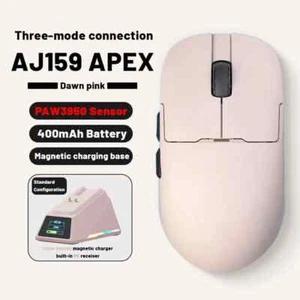 Wireless Mouse PAW3950Sensor Optical Gaming Mouse With 8K Magnetic Charging Base - Picture 1 of 29