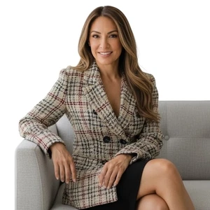 Zara Damen Zweireiher Sakko M Wolle Tweed Business Büro Corporate Karriere - Bild 1 von 14