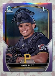 2023 Bowman Chrome Axiel Plaz 1st Purple Refractor /250 Pirates #BCP-208 - Picture 1 of 2