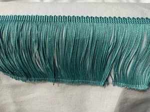 4" Rayon Chainette Fringe teal 5 yards CRAFTS COSTUME TRIM DANCE - Picture 1 of 3