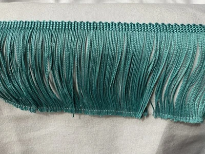Cadena de rayón 4" flecos verde azulado 5 yardas DISFRAZ ARTESANAL RIBETE DANZA Foto 1 de 3