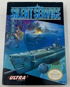 Silent Service Nintendo NES Fully COMPLETE Game + Box + Manual + Inserts + Baggy - Picture 1 of 12