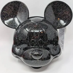 Bolso Bandolera Loungefly Negro Brillo Cabeza Mickey Mouse Parques Disney Nuevo - Imagen 1 de 5